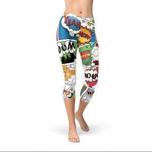 Satori Stylez Womens Comic Book Capri Leggings